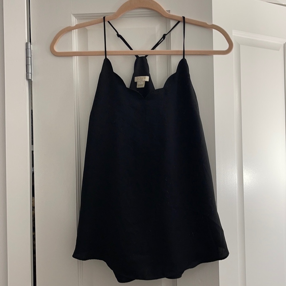 J. Crew Silky Scalloped Blouse- size 0